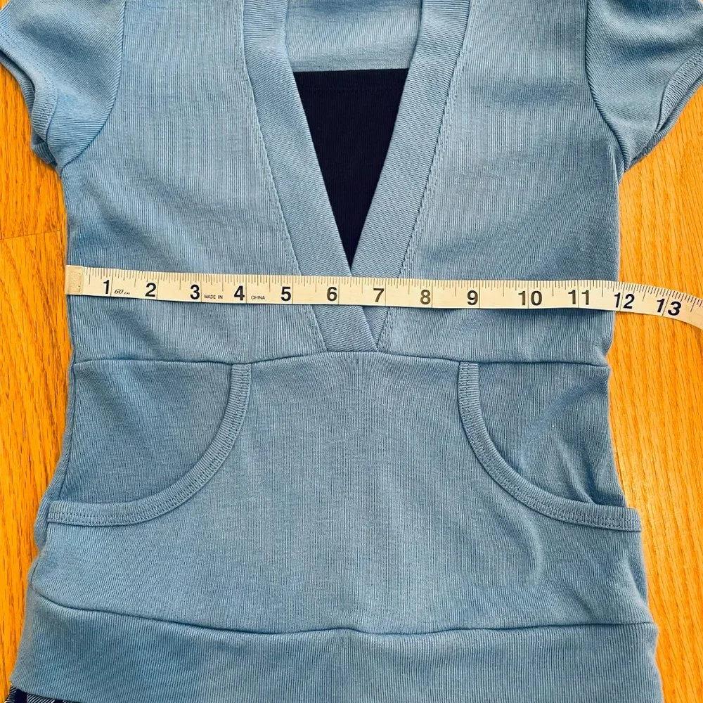 Faded Glory Originals Girls Blue Hoodie Plaid Short Sleeve Dress Size 7 NWT